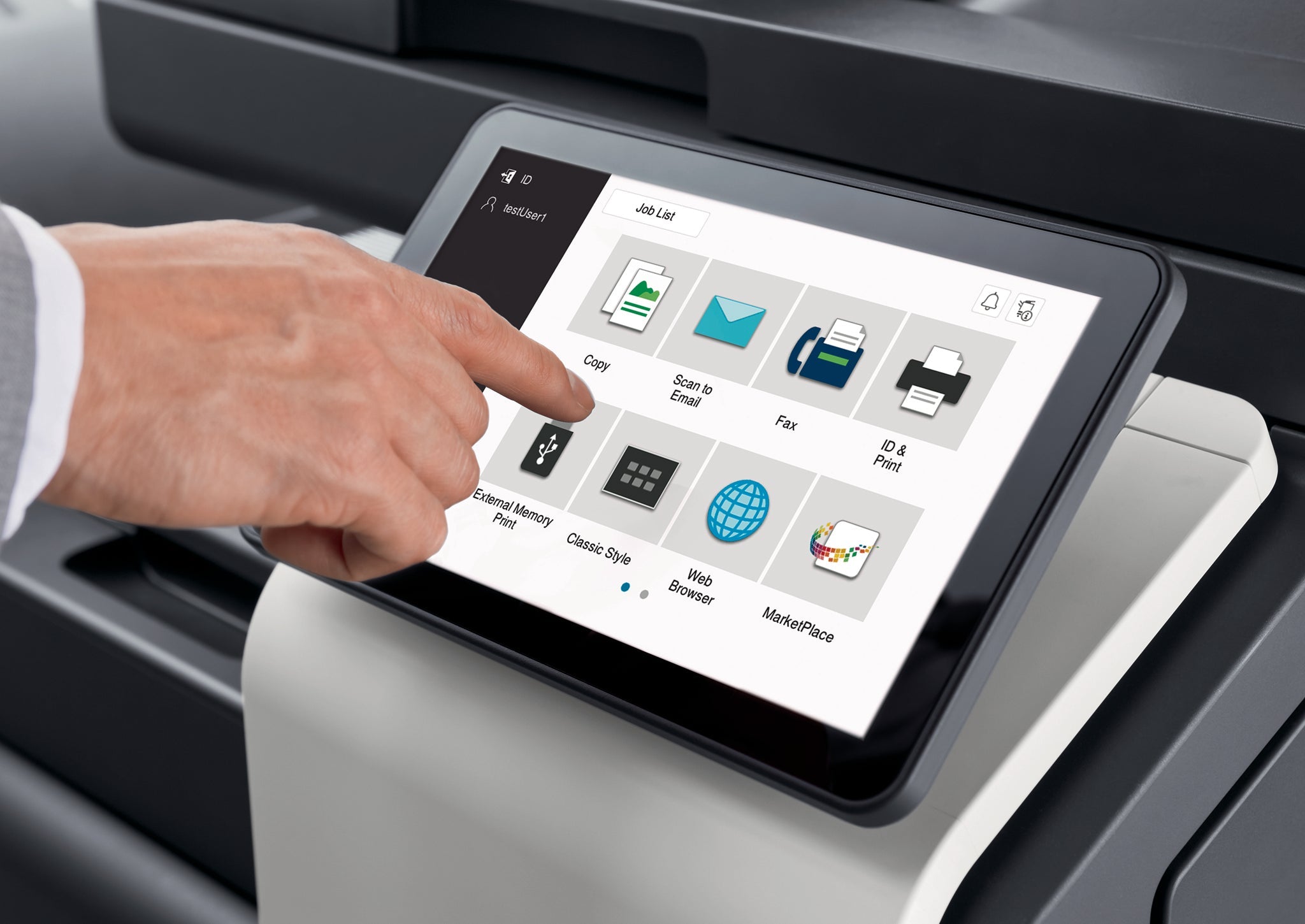 Office printer control panel
