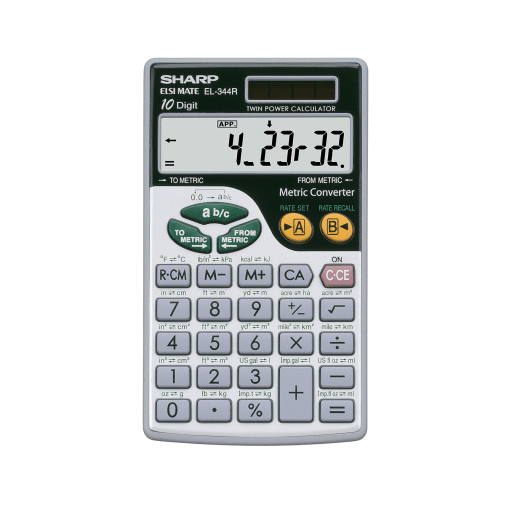 Sharp EL344R Large 10-digits Metric Conversion Calculator – – Calculators – SHARP Canada