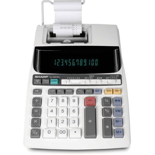 SHARP EL2201RII 12 DIGIT FLUORESCENT PRINTING CALCULATOR, 2-COLOUR – – Calculators – SHARP Canada