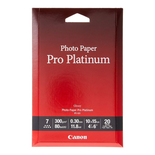 PT-101 4" x 6" Photo Paper Pro Platinum (20 sheets/pkg) – – Papers – Canon