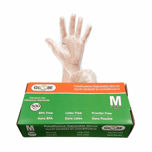 Light Pink Polyethylene Gloves Powder Free - Medium (box of 500)