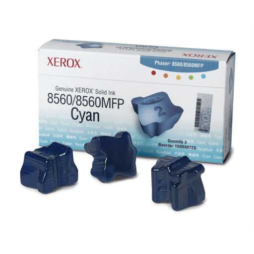 108R00723 Genuine Xerox Solid Ink Cyan, Phaser 8560/8560MFP (3 Sticks) – – Solid Ink – Xerox