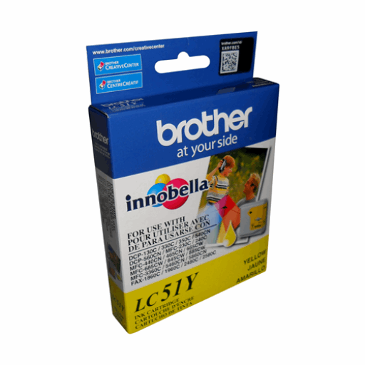 Brother LC51YS Innobella Yellow Ink Cartridge, Standard Yield Brother