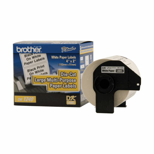 Brother DK-1240 Large Multi-Purpose Labels (600 Labels) - 1.9" x 4" (50.5 mm x 101 mm) – – PTouch – Brother