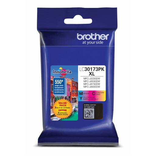 Brother LC30173PKS Innobella Ink Cartridges 1 Cyan, 1 Magenta, 1 Yellow, High Yield – – Inkjets – Brother