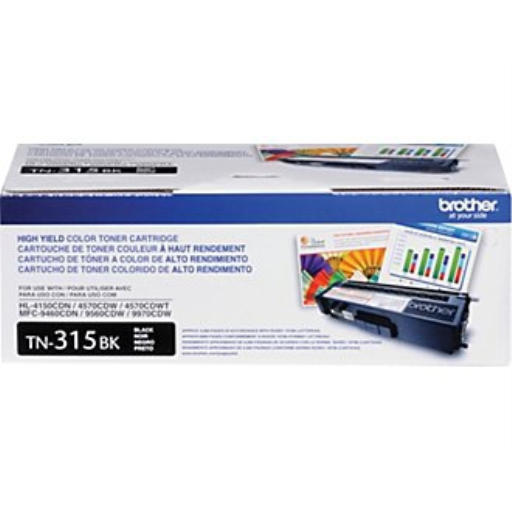 Brother TN315BK Black Toner Cartridge, High Yield – – Laser – Brother