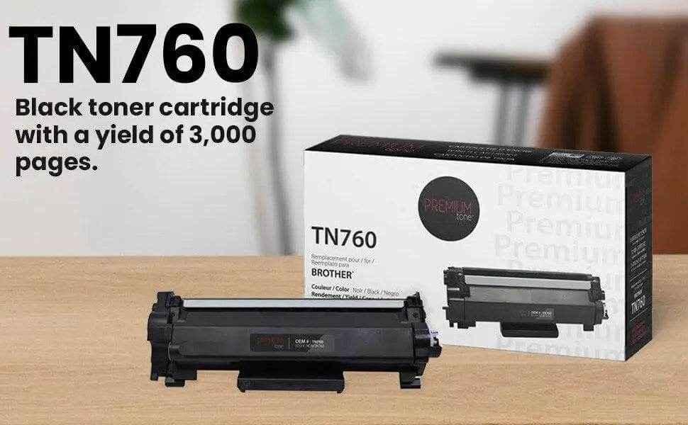 Brother TN760 Toner Compatible Premium 3K - High-Quality Laser Printing – – – Vonex