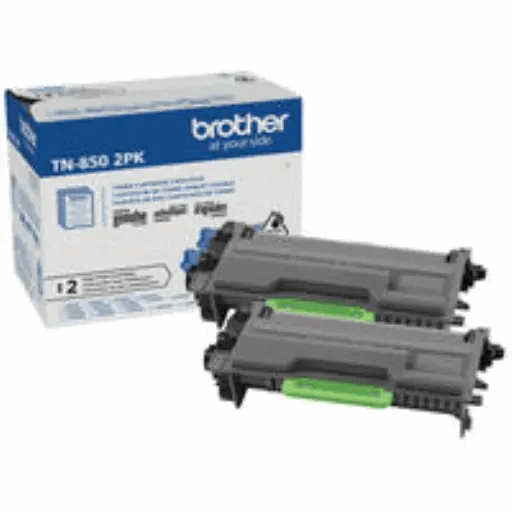 Slate Gray Brother Genuine TN850 2PK High-Yield Black Toner Cartridge Multipack