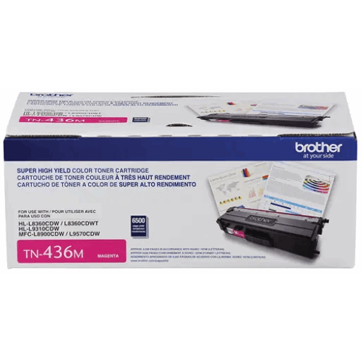 Light Gray Brother TN436M Magenta Toner Cartridge, Super High Yield