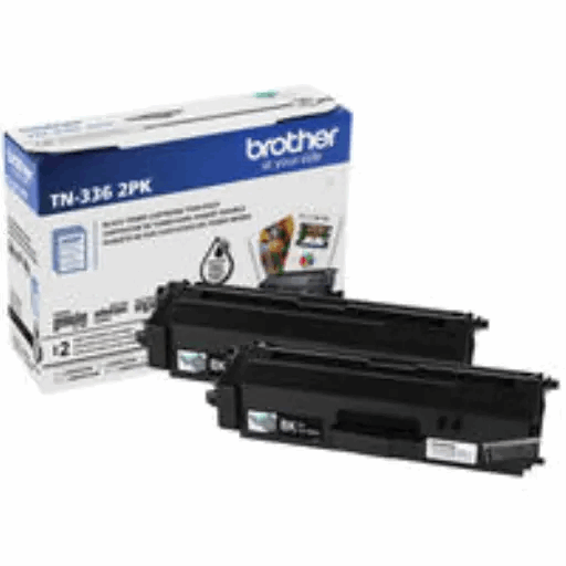 Light Gray Brother Genuine TN336 2PK High-Yield Black Toner Cartridge Multipack