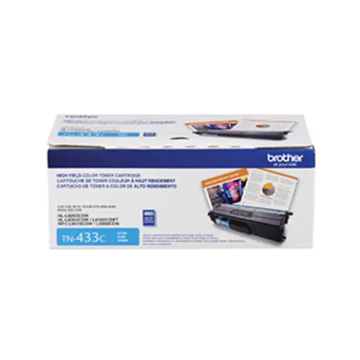 Dark Slate Blue Brother TN433C Cyan Toner Cartridge, High Yield