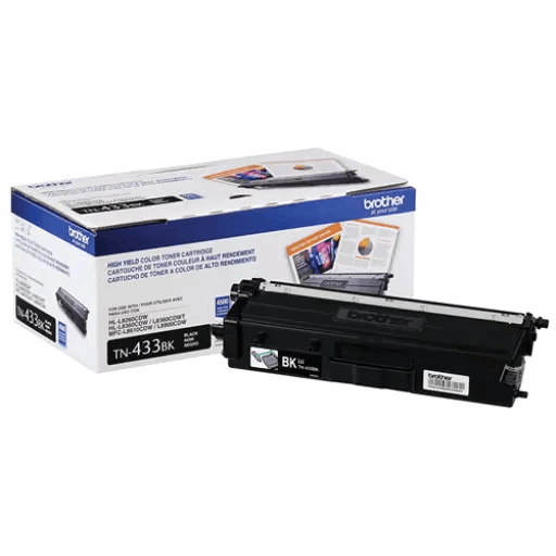 Dark Slate Gray Brother TN433BK Toner Cartridge Black, High Yield