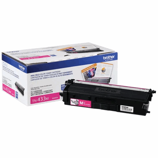 Dark Slate Gray Brother TN433M Magenta Toner Cartridge, High Yield