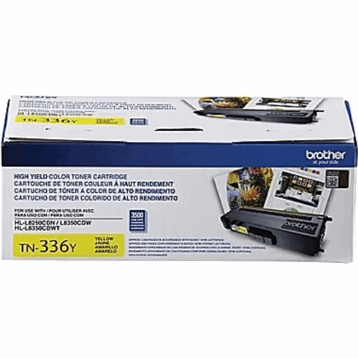 Dark Slate Gray Brother TN336Y Yellow Toner Cartridge, High Yield