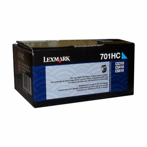 Gray Lexmark CS310, CS/CX410, 510 Cyan Return Programme 3K Toner Cartridge Part no.: 70C1HC0