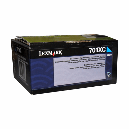 Gray Lexmark CS/CX510 Cyan Return Programme 4K Toner Cartridge Part no.: 70C1XC0