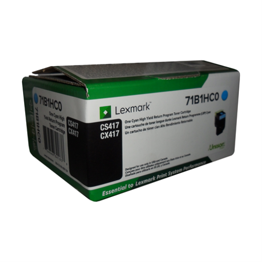 Lexmark CS/CX417, 517 Cyan Return Programme 3.5K Toner Cartridge Part no.: 71B1HC0 - Vonex