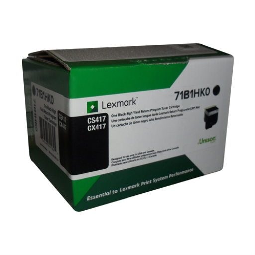 Lexmark CS/CX417, 517 Black Return Programme 6K Toner Cartridge Part no.: 71B1HK0 - Vonex