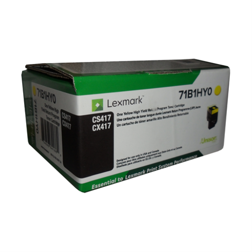 Lexmark CS/CX417, 517 Yellow Return Programme 3.5K Toner Cartridge Part no.: 71B1HY0 - Vonex