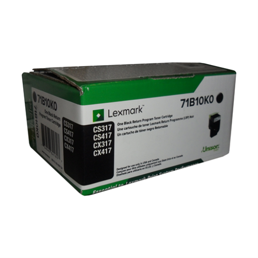 Lexmark CS/CX317, 417, 517 Black Return Programme 3K Toner Cartridge Part no.: 71B10K0 - Vonex