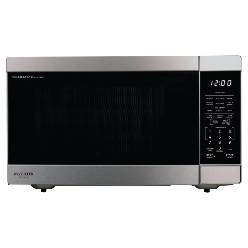 SHARP SMC1664KSC Carousel? Countertop Microwave Oven with Inverter Technology 1.6 cu. ft. 1100W Stainless Steel - Vonex