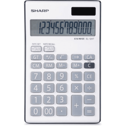 SHARP EL124TBGY Twin Power 12-digit Display Desktop Calculator-Grey – – Calculators – SHARP Canada