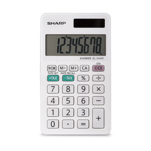 SHARP EL244WB 8-DIGIT HAND-HELD CALCULATOR – – Calculators – SHARP Canada