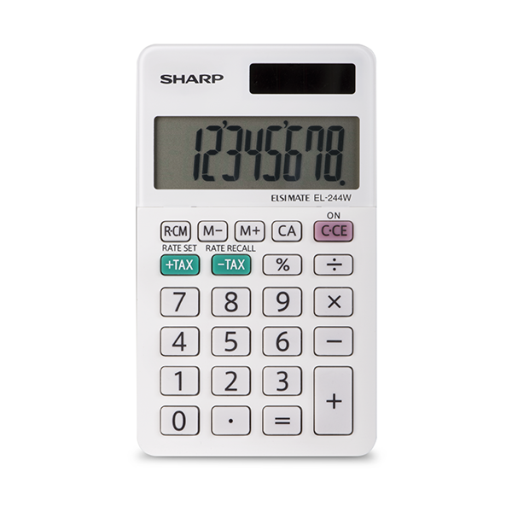 SHARP EL244WB 8-DIGIT HAND-HELD CALCULATOR - Vonex