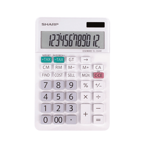 SHARP EL334W Twin Power XL 12-digit Display – – Calculators – SHARP Canada