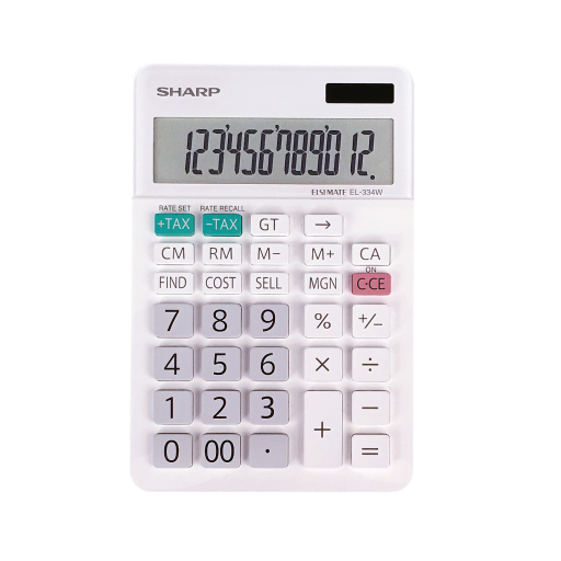 SHARP EL334W Twin Power XL 12-digit Display - Vonex