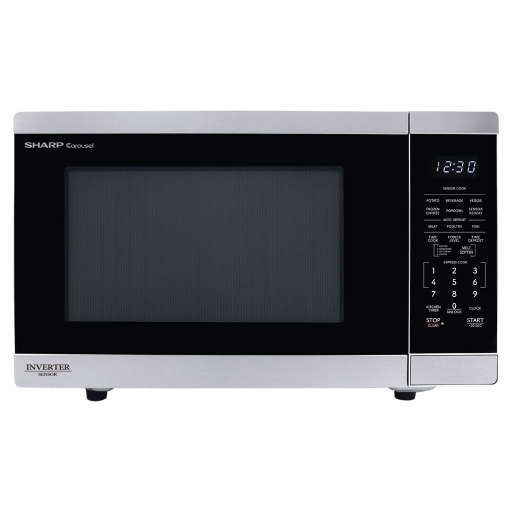 SHARP SMC1464KSC Carousel? Countertop Microwave Oven with Inverter Technology 1.4 cu. ft. 1100W Stainless Steel - Vonex
