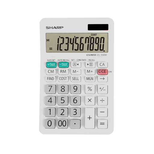 SHARP EL330W Twin Power XL 10-digit Display – – Calculators – SHARP Canada