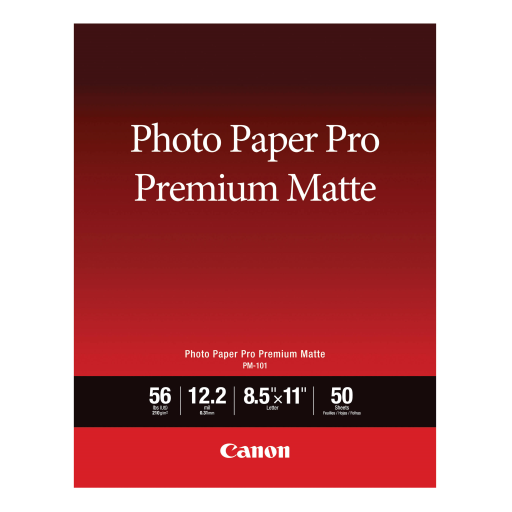 PM-101 8.5" x 11" Photo Paper Pro Premium Matte (50 sheets/pkg) – – Papers – Canon