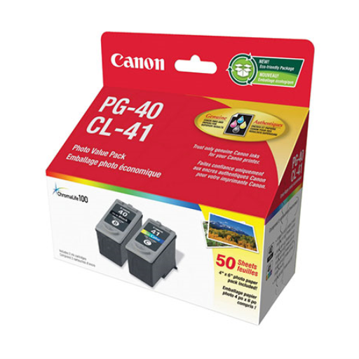 Canon PG-40/CL-41 Ink Value Pack w. 50SH Photo Paper - Vonex