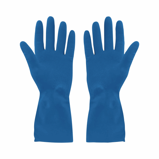 Dark Slate Blue Rubber Gloves Silverlined? Blue Small Extended Cuff- (12 pair)