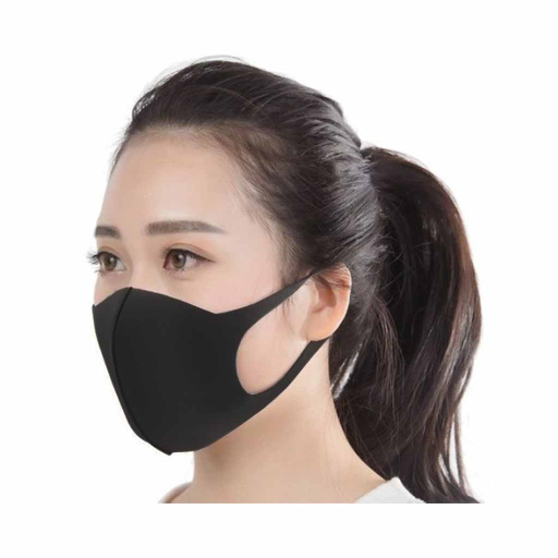 Reusable Face Mask Black Polyester/Spandex (Pack of 10) - Vonex