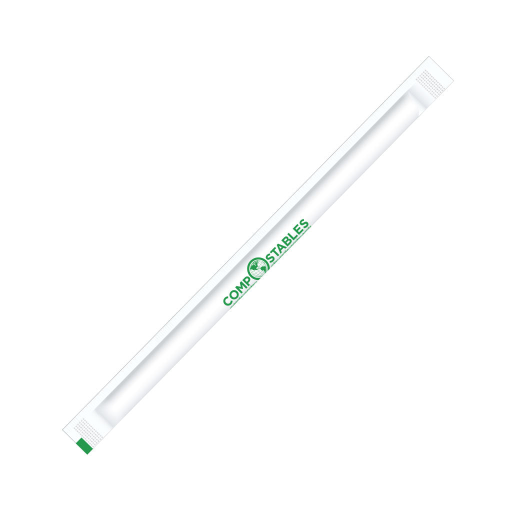 Globe Commercial Products Wrapped Paper Straws, 7.75" (Pack of 250) Globe Commercial Products
