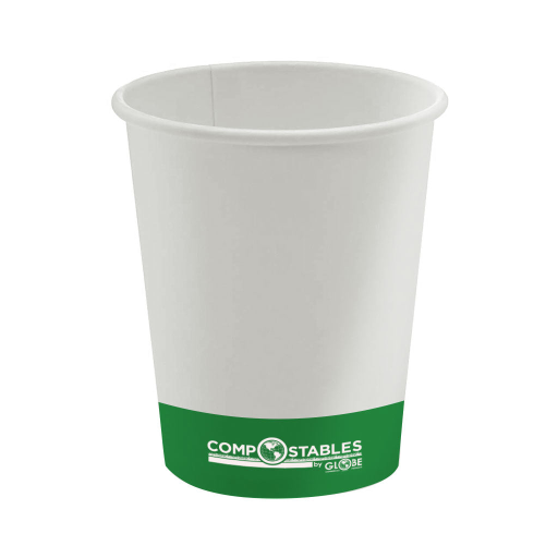 Hot/Cold Compostable Paper Cups - 12oz / White (50 cups Per Pack) - Vonex