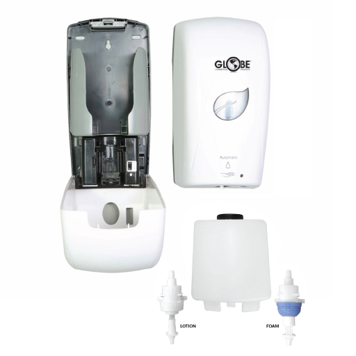 Touch-Free Dual Tip Bulk Lotion or Foam Soap Dispenser - White - Vonex