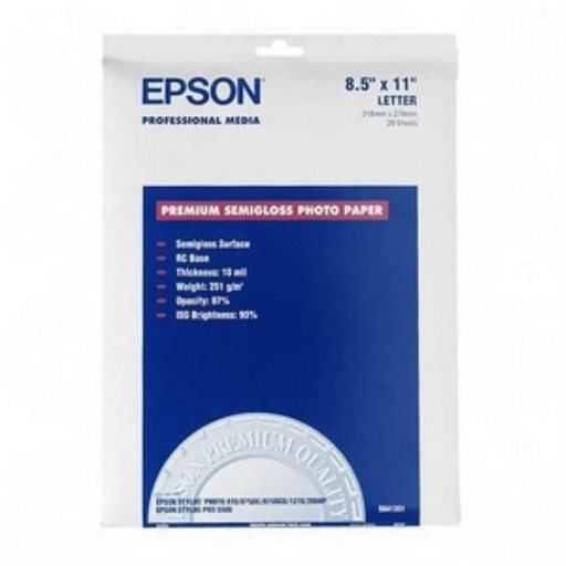 EPSON Premium Photo Paper Semi-gloss, Letter Size, 20 sheets - Vonex