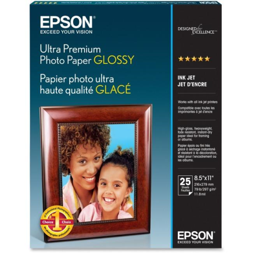 Epson Ultra premium Photo Paper Glossy, Letter, 25 S - Vonex
