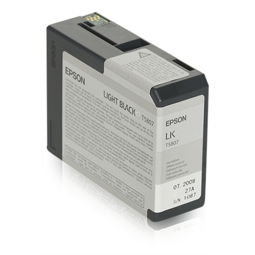 T580700 EPSON ULTRACHROME LIGHT BLACK INK 80ML, STYLUS PRO 3 - Vonex
