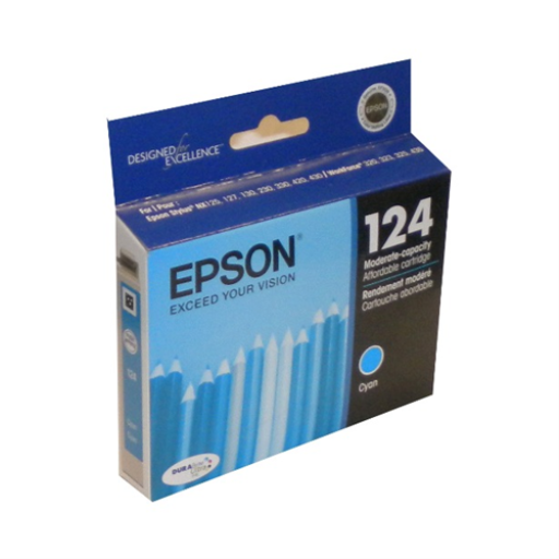 T124220S Epson 124 Cyan Original Ink Cartridge - Vonex