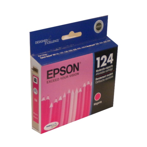 T124320S Epson 124 Magenta Original Ink Cartridge - Vonex
