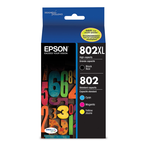T802XL-BCS Epson 802XL HC Black and Color Original Ink Cartridge - Vonex