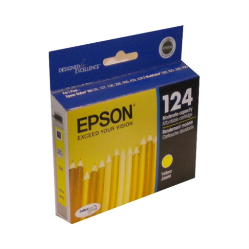 T124420S Epson 124 Yellow Original Ink Cartridge - Vonex