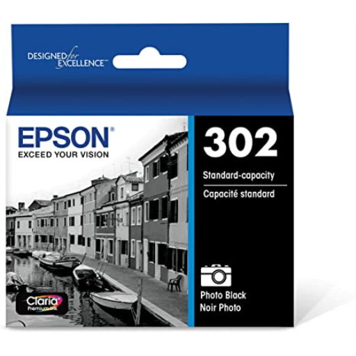 T302120S Epson 302 Photo Black Original Ink Cartridge - Vonex