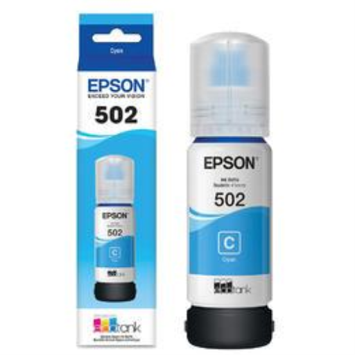 Epson T502 Ink Bottle, Dye Cyan, w/Sensor - Vonex