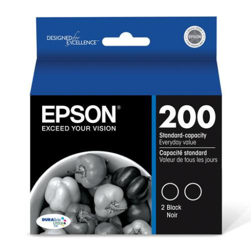 T200120D Epson 200 Durabrite Ultra Black 2PK Ink Expression Home - Vonex