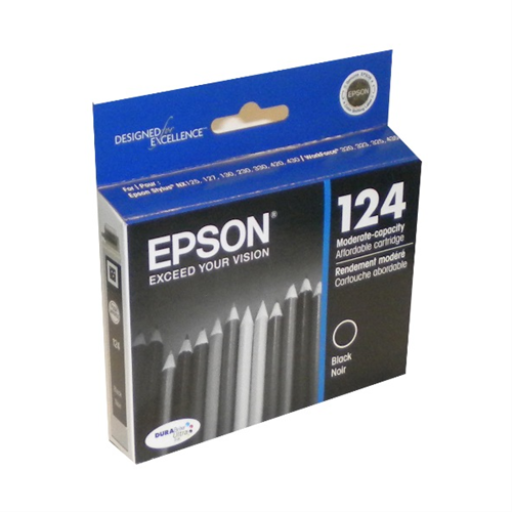 T124120S Epson 124 Black Original Ink Cartridge - Vonex
